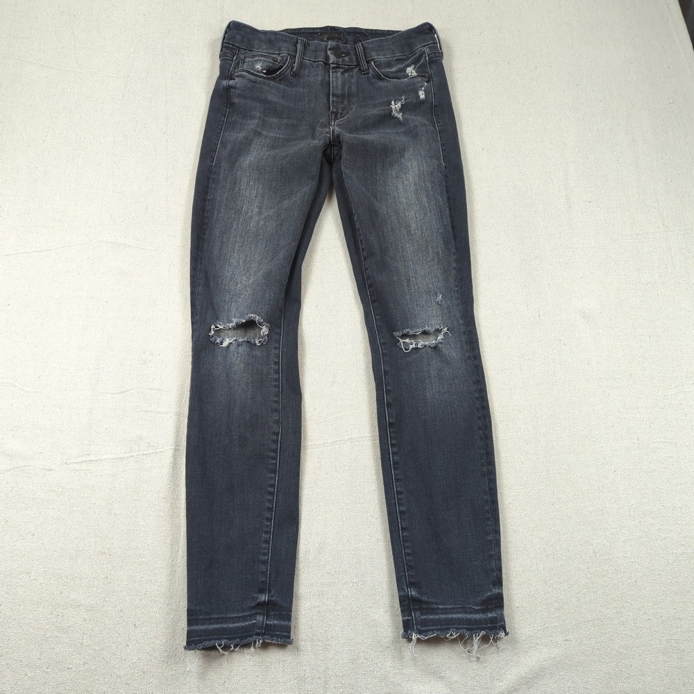 Mother Jeans Womens 25 Blue Undone Hem Looker Ankle Stealing Shadows